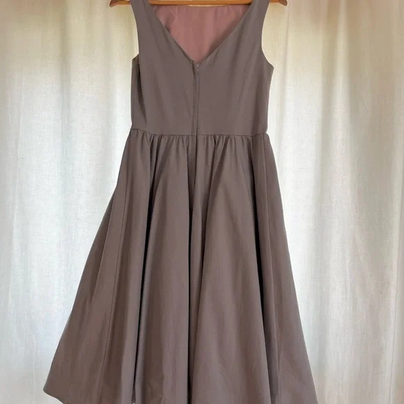 Tatyana Sleeveless, Gray, White Floral Embroidery Crystal Swing Dress - Picture 2 of 8